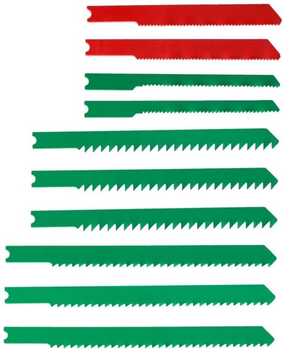 10er-Pack U-förmige Klingen für Holz und Metall, gerader Schnitt, 1,5-30 mm Centrale Brico