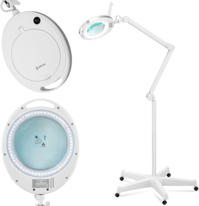 Lupenleuchte 5 dpt Lupenlampe 10 w led Lupenleuchte 820 lm Rollstativ 60 LEDs