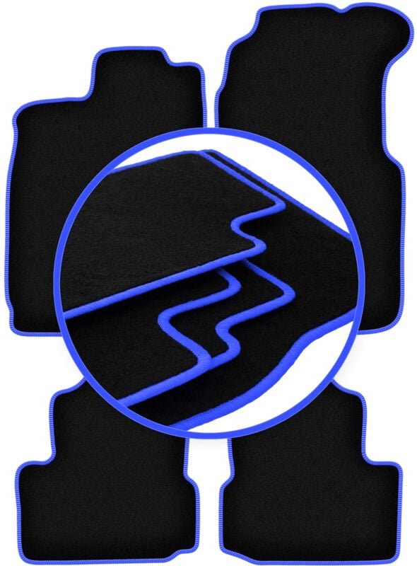 CARLUX-BLUE Autofußmatten für: Saab 900 II Cabrio (1994-1995)