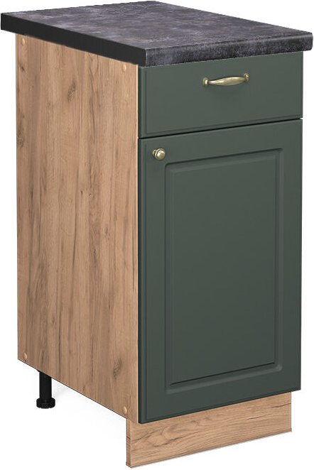 Vicco - Küchenunterschrank Fame-Line, Grün-Gold Landhaus, 40 cm , ap Anthrazit