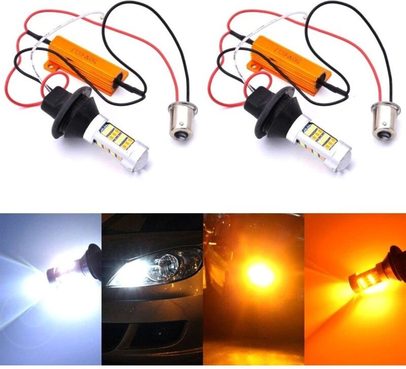 2 Stück LED-Lampen PY21W, BAU15S 12-18V CANBUS Richtung + Tagfahrlicht