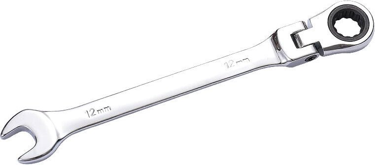 Maul-/Klassiker-Maulschlüssel 12 mm – auf Ratschenschlüssel mit Gelenkkopf 12 mm Ring/Öse – Länge 15 cm – nicht umkehrba...