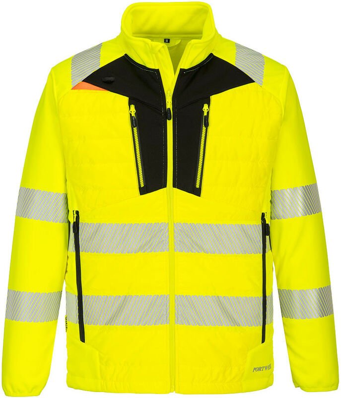 Portwest Warnschutz Hybrid-Steppjacke mit 6 Taschen Gelb 4XL