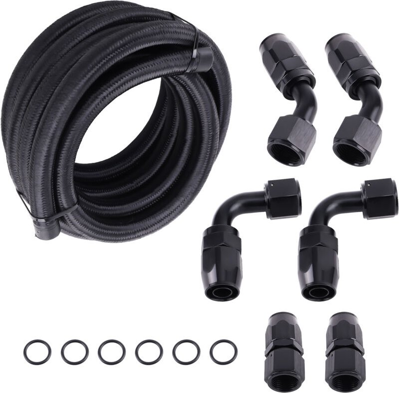 AN10 Nylon Stahl geflochtene Ölkraftstoff Linie Schlauch End Adapter 12ft