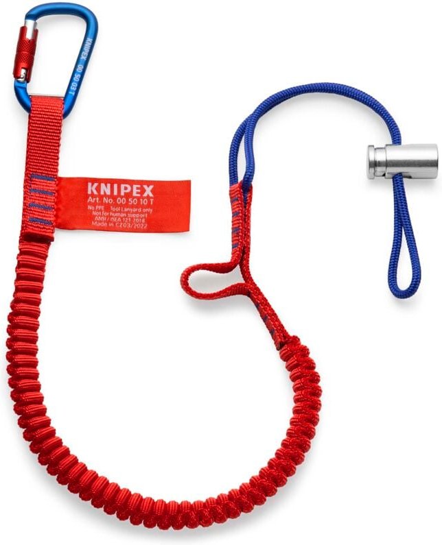 Thumbnail - 00 50 12 t bk 00 50 12 t bk Fangleine mit fixiertem Materialkarabiner Zur Werkzeug-Ab - Knipex