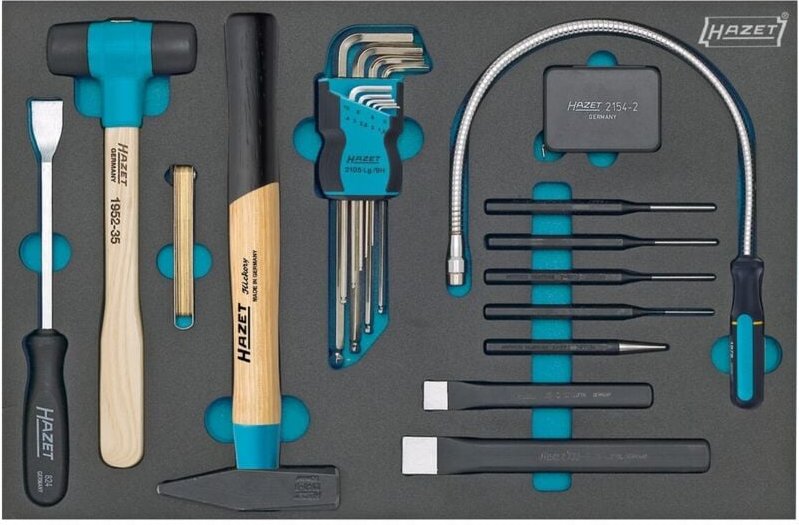 Werkzeug Satz, Winkelschschraubendreher, diverse Werkzeuge, Innen-Sechskant Profil, Anzahl Werkzeuge: 22 - Hazet
