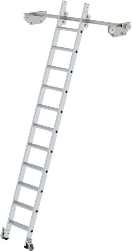 Günzburger Steigtechnik - Stufen-Regalleiter fahrbar für Doppelregal 11 Stufen - 044611