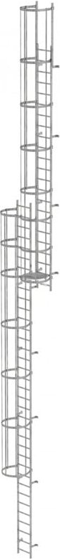 Thumbnail - Günzburger Steigtechnik mehrzügige Steigleiter mit Rückenschutz (Bau) Aluminium eloxiert 15,48 m - 500150