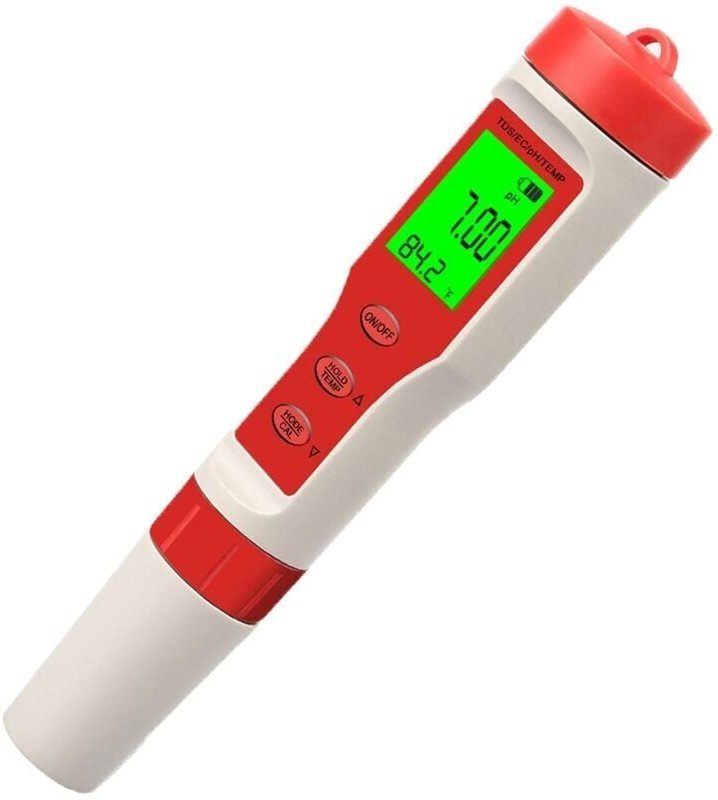 Digitaler pH-Meter-Tester, 0,01 Auflösung 0–14 pH, 4-in-1-TDS-EC-Temperaturmessgerät, Wasserqualitätstester mit hintergr...