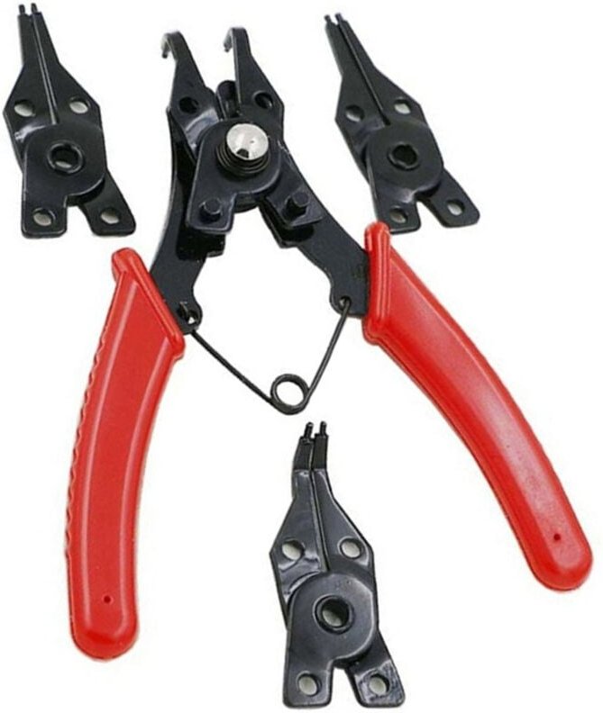 Trade Shop Traesio - Trade Shop - seeger-zange für innen- und aussensicherungsringe, set mit 4 köpfen -