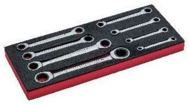 Bahco Fit&Go 1/3 Schaumstoffeinlage Knarren-Ringschlüsselsatz - 8-tlg.