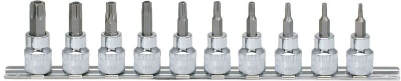 3/8' CHROMEplus Bit-Stecknuss-Satz Torx, Bohrung, 10-tlgTB10-TB55