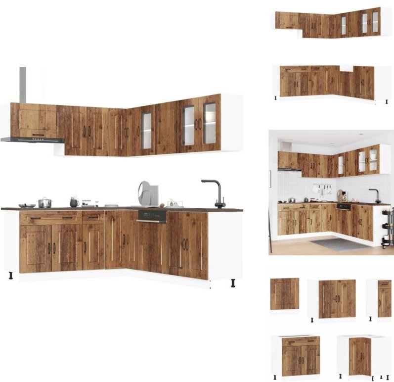 Vidaxl - 11-tlg. Küchenschrank-Set Kalmar Altholz-Optik Holzwerkstoff - Küchenschrank-Set - Küchenschrank-Sets - Küchenz...