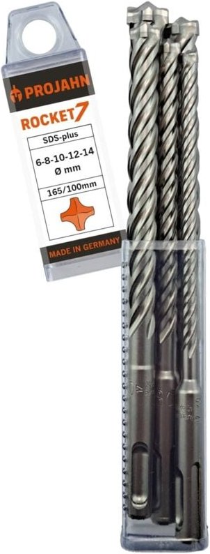 Thumbnail - Hammerbohrer-Set rocket 7 SDS-plus Set 5-tlg. ø 6-8-10-12-14x165 mm - Projahn