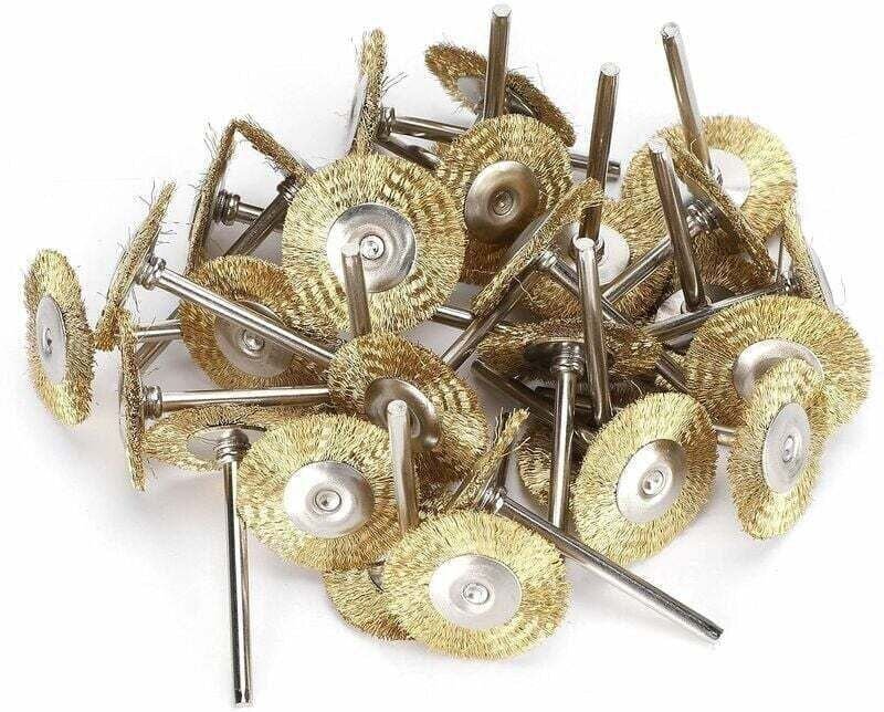 XVX - 30-teiliges Drahtbürsten-Set, Messing-Stahldrahtbürsten-Polierräder Komplettset für Dremel-Rotationswerkzeuge(Mess...