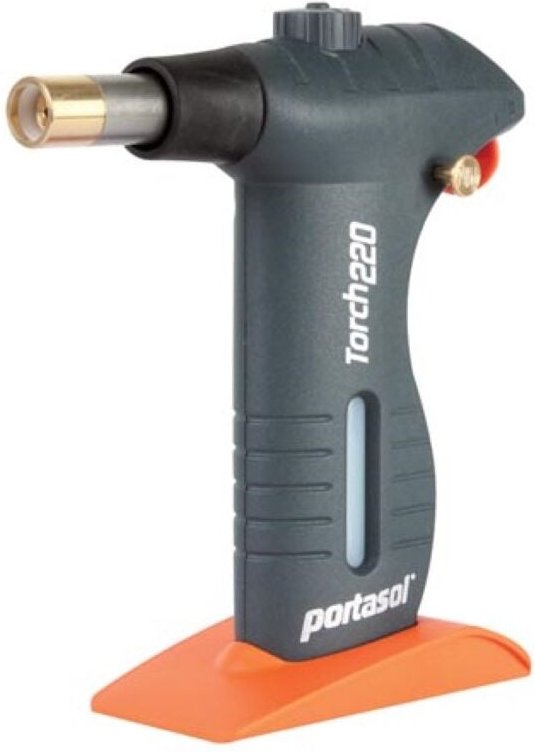Professioneller Gasbrenner mit integrierter Piezozündung, stufenlos regulierbare Flamme bis 1350 °C, windfest, geeignet ...
