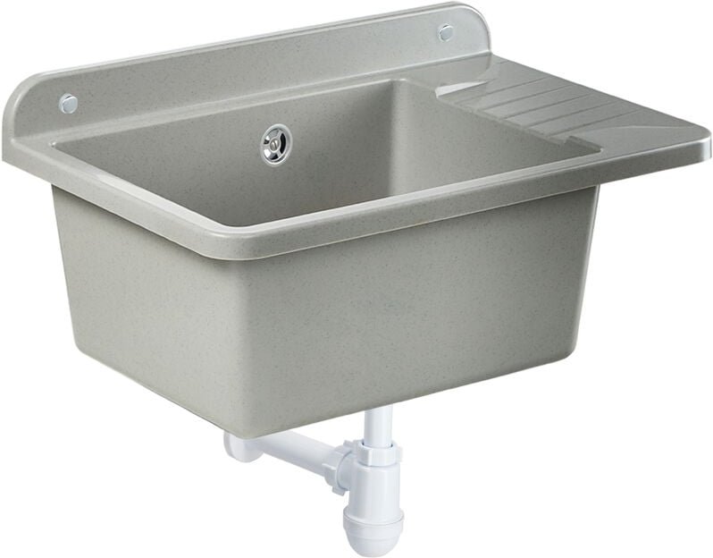 Gospo Ausgussbecken aus Polypropylen, 50,5 x 34 x 26,5 cm, Grau