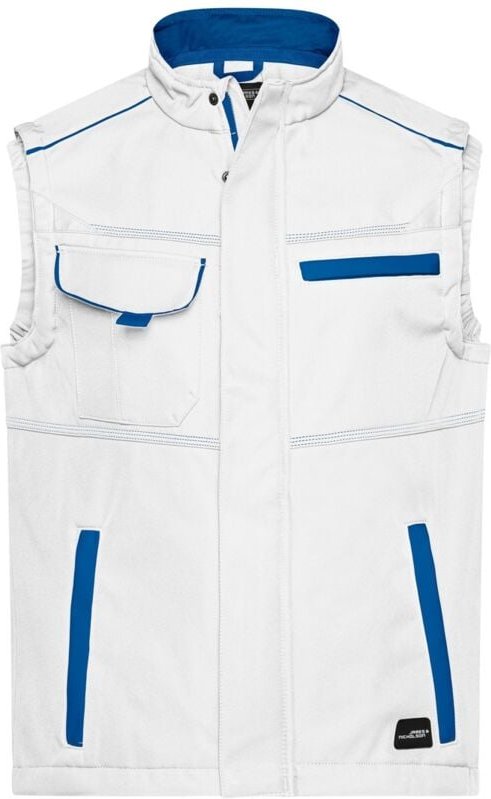 James&nicholson - Softshellweste Wind- und wasserabweisend JN852 Gr. 5XL white/royal