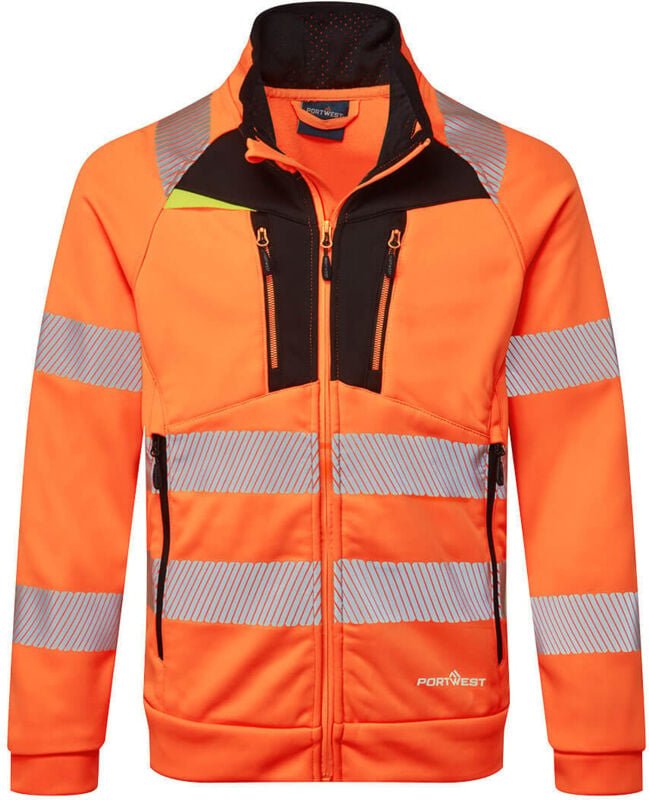 Hochsichtbarer Zip-Hoodie DX4 Orange/Schwarz XL