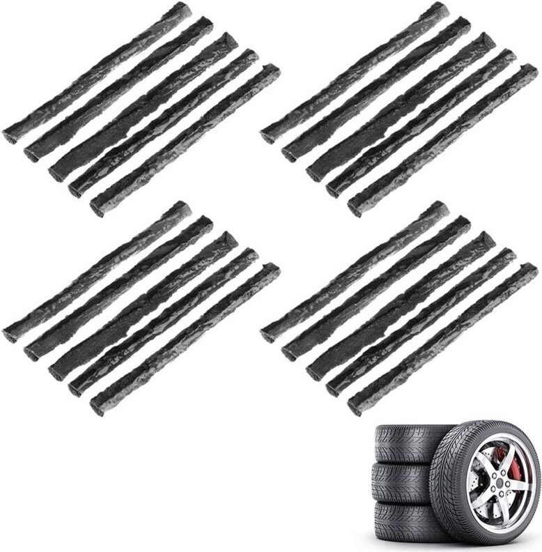 Reifenreparaturset, 20 Reifenreparaturdochte, Reparaturstreifen, Autoreifen-Reparaturset, Schlauchlosreifen-Reparaturset...