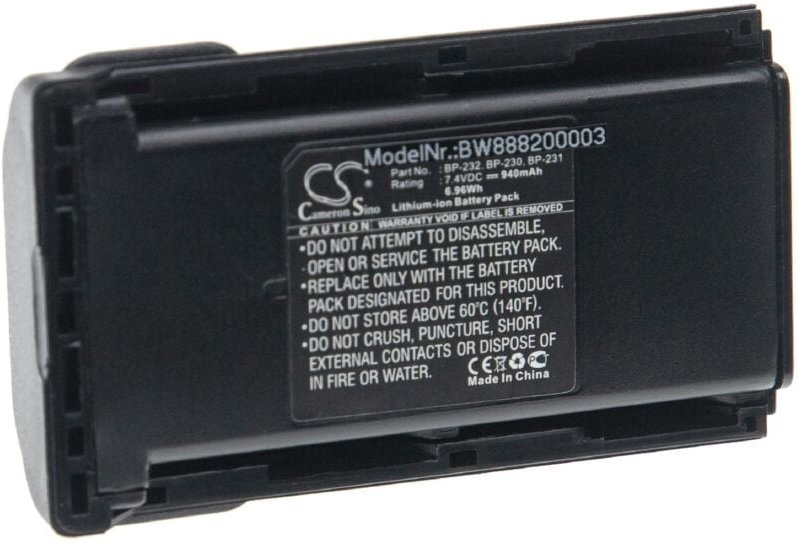 Vhbw - Akku kompatibel mit Icom IC-F3061T, IC-F3062, IC-F3062S, IC-F3062T, IC-F3161 Funkgerät, Walkie Talkie (940mAh, 7,...