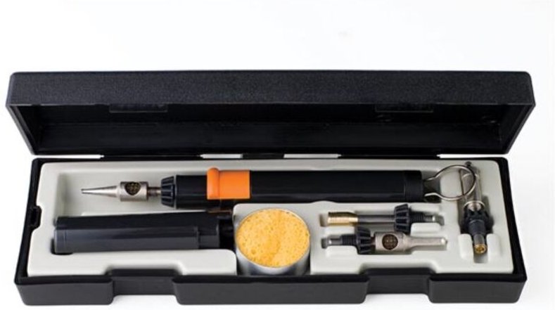Tragbares Butangas Lötset mit automatischer Zündung, multifunktionalem Lötkolben, Heißluftdüse, Schneidmesser, Lötspitze...