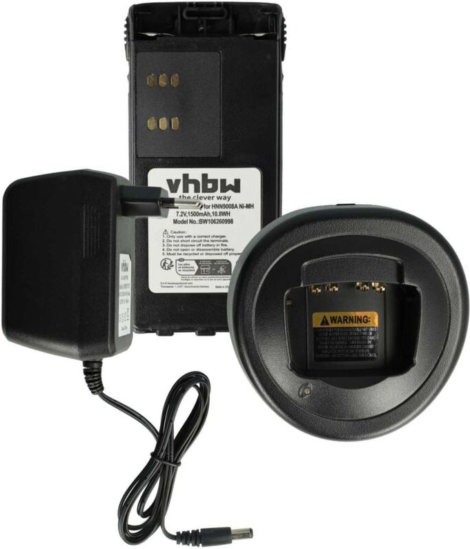 2-tlg. Lade-Set kompatibel mit Motorola PRO5450, MTX960, PRO5150, PRO5350, PR860, MTX950 Funkgerät - Akku, Ladegerät - V...