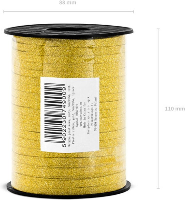 Kunststoffband, gold, 5mm/225m
