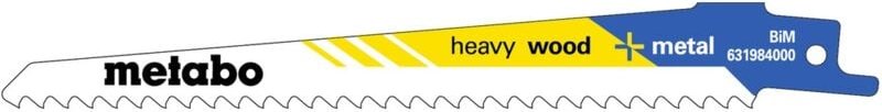 100 Säbelsägeblätter 'heavy wood + metal' 150 x 1,25 mm, BiM, 3,2 mm/ 5,1 tpi (6 - Metabo