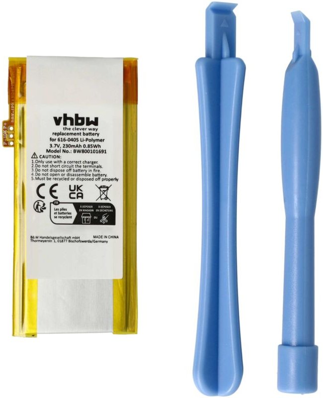 Vhbw - 1x Akku kompatibel mit Apple iPod Nano 4G 16G, 4th 4GB, 4th 8GB, 4G A1285 MP3-Player Musik Player (230 mAh, 3,7 v...