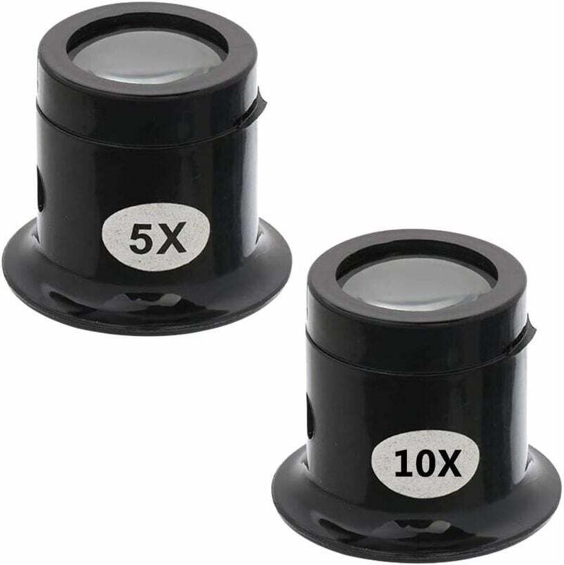 Uhrmacherlupe, 5X/10X Juwelierlupe, Uhrenlupe für Schmuck, Diamanten, Edelsteine (Schwarz)