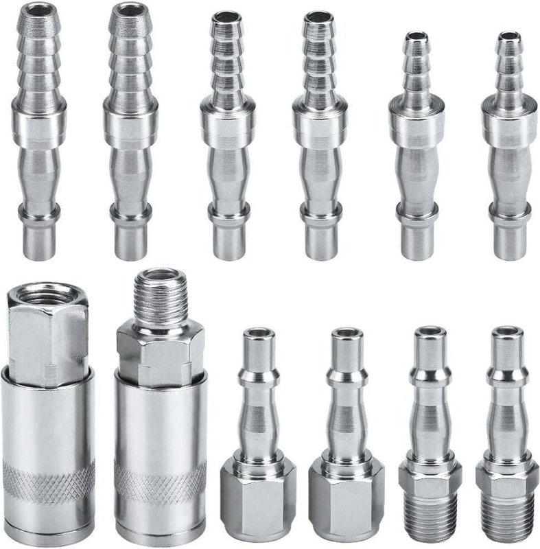 Tuyau De Conduite D'air Compresseur Raccord Coupleur D'air et Kit Plug Couplings Connecteur Mâle Femelle, bsp 1/4' pour ...
