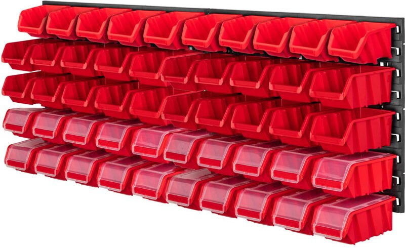 KADAX Werkstattwandregal, Wandplatten, 116 x 39 cm, Rot, 50 tlg.