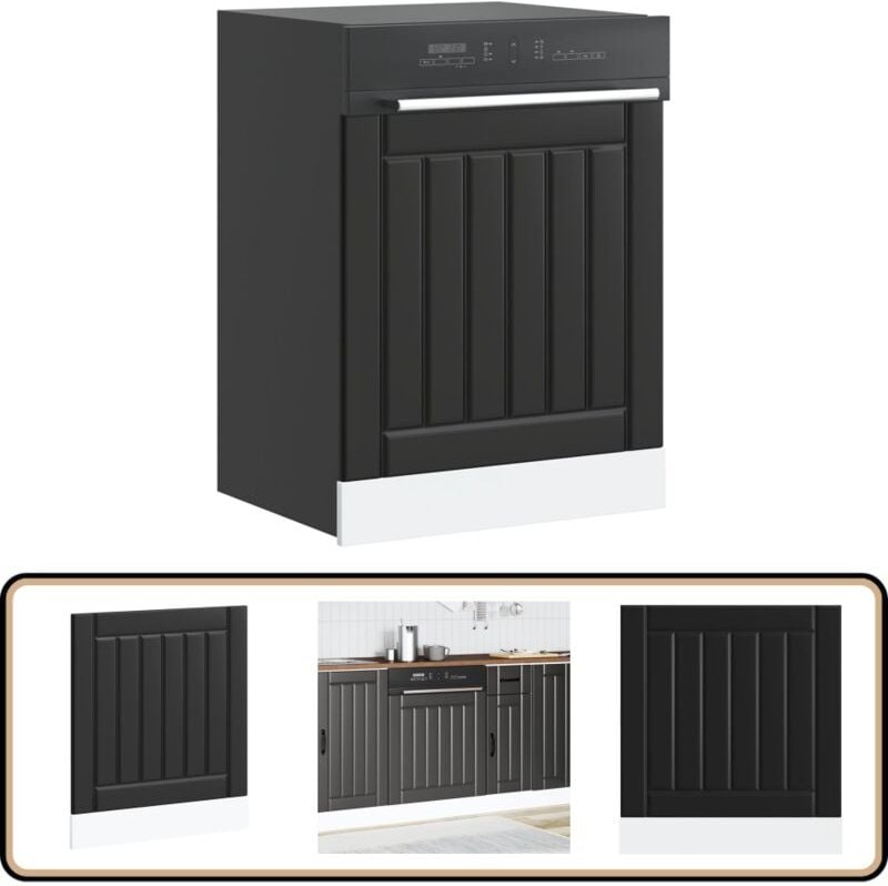 Geschirrspülerblende Lucca Schwarz Holzwerkstoff - Vidaxl