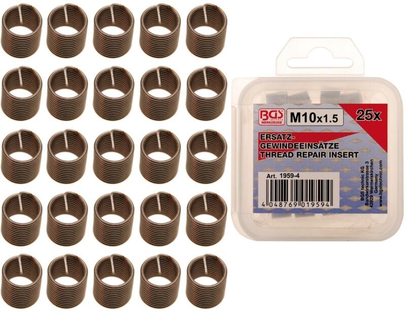 Bgs Technic - Ersatz-Gewindeeinsätze M10 x 1,5 25-tlg.