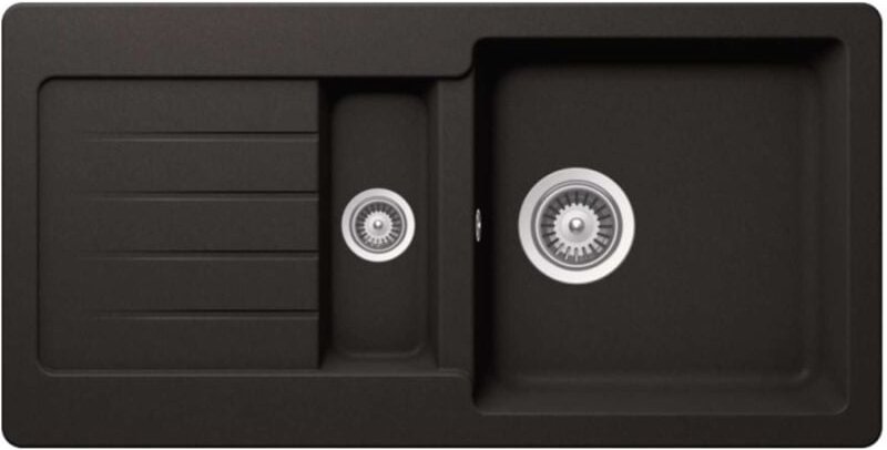 Thumbnail - Schock - Typos - Granitspüle, 86x44 cm, mit Ablaufbedienung, Nero TYPD150SAGNE