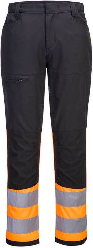 Thumbnail - Arbeitshose Stretch HV Klasse 1 Eco WX2 Orange/Schwarz 3XL - FR(56) - UK(46)