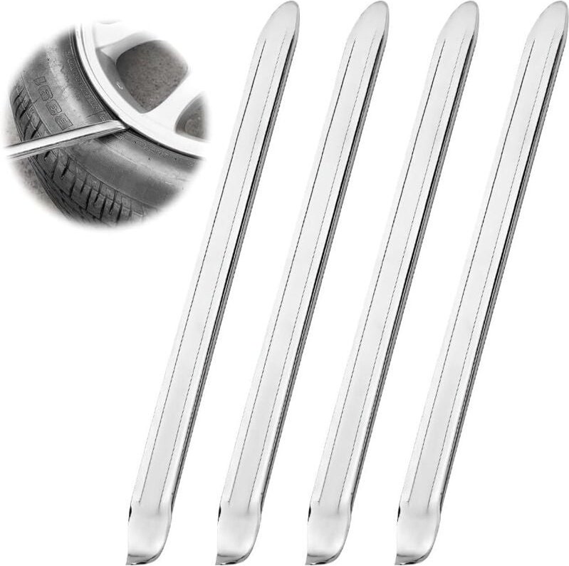 4-teiliger Reifenheber, 25 cm Reifenheber, Reifenheber aus Metall, Reifenheber für Autoreifen und Motorräder, Reifenhebe...