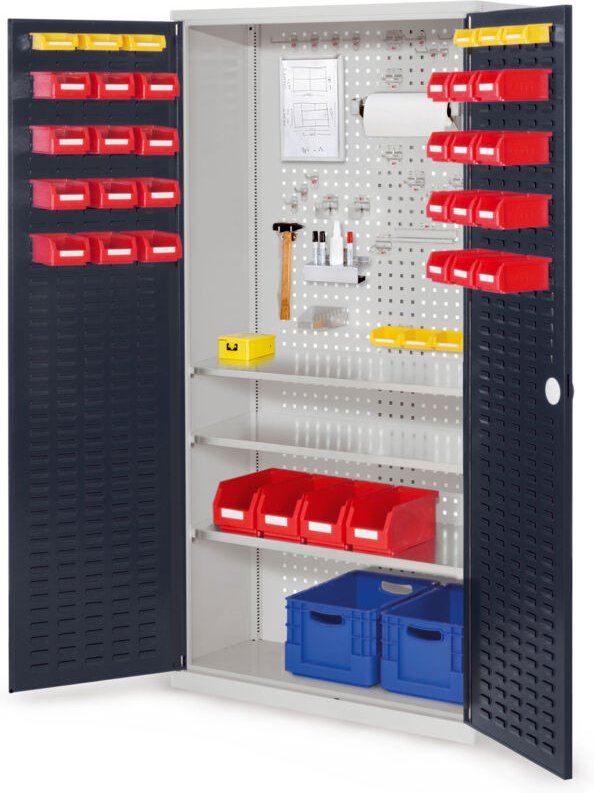Kappes ®RasterPlan Werkzeugschrank 1950x1000m Modell 6 Tiefe 410mm Schlitzplattentüren anthrazitgrau