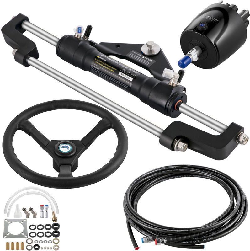 Mophorn Hydraulisches Bootslenkset, 300 PS Hydraulisches Lenkset, Steuerpumpe, Hydraulisches Außenborder-Lenkset mit 4,3...