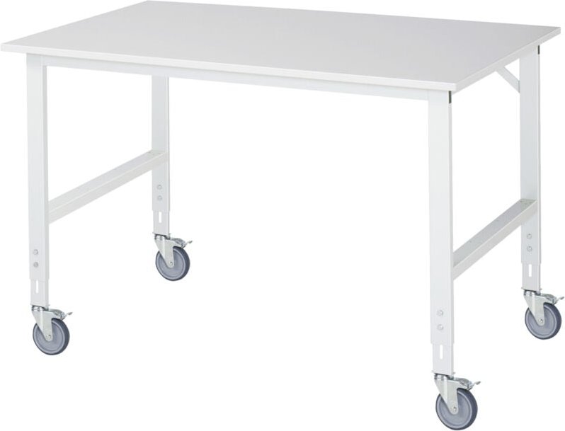 Fahrbarer Arbeitstisch Tom (4 lr), B1500xT1000xH910-1230mm, M-Platte-22mm - RAU