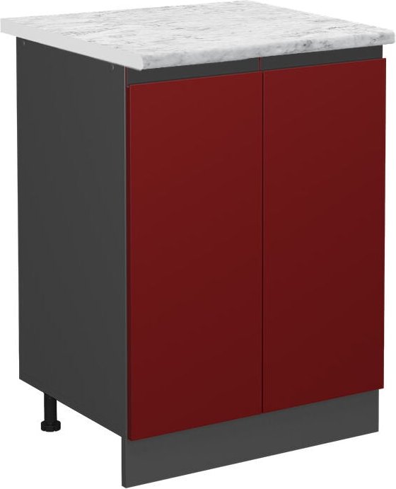 Thumbnail - Vicco - Küchenunterschrank R-Line, Rot, 60 cm ap Marmor