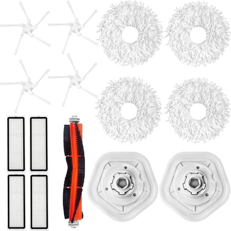 Ersatz Ersatzteile Reinigen Für Dreame W10, 15 Stck HauptseitenbüRste Filter Mop Tuchhalter Mit Abnehmbaren Klettverschl...