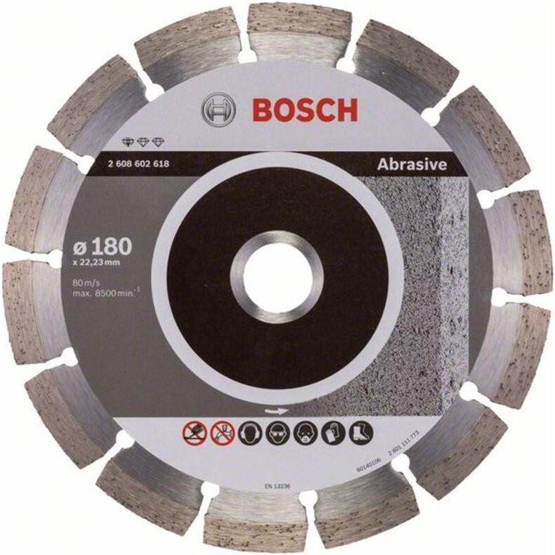 Bosch - Diamanttrennscheibe Standard for Abrasive, 180 x 22,23 x 2 x 10 mm