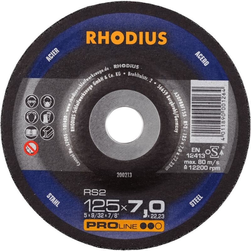 RHODIUS RS2, 25 Stück, 76 x 6,0 x 10,00 mm, Schruppscheibe