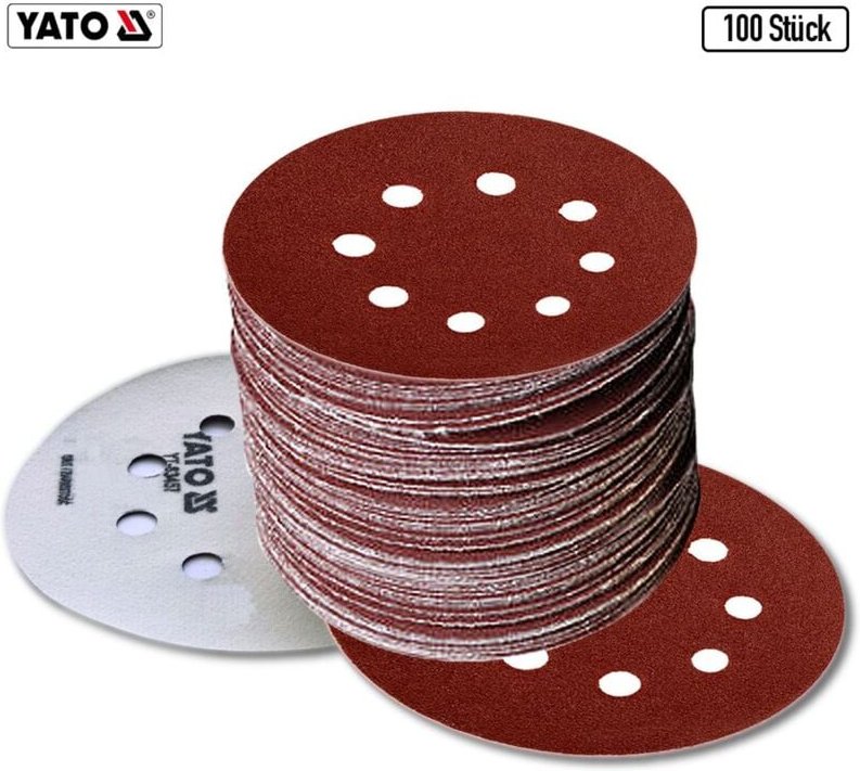 5 bis 250 stück Klett Schleifscheiben Haftschleifscheiben Schleifpapier gelocht +ø 125 mm, 100 Stück, P220