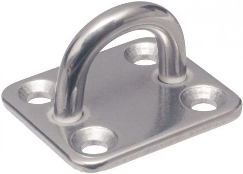 (5er Pack) Pontet auf rechteckiger, gestanzter und geschweißter Platte - Edelstahl A2 Ø6 mm