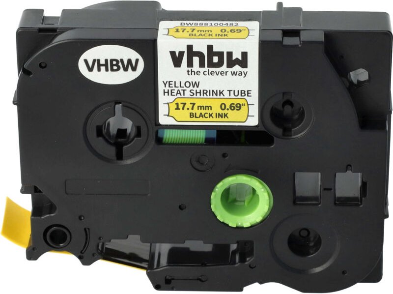 Vhbw - 1x Schriftband-Kassette kompatibel mit Brother pt H500LI, H500 Etiketten-Drucker 1,5m x 17,7mm Schwarz auf Gelb, ...