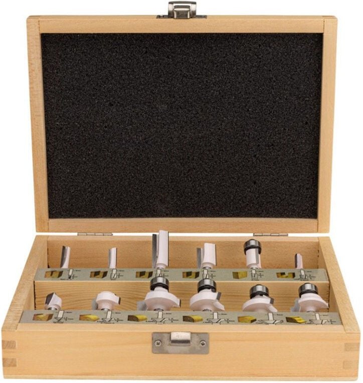 Set aus 12 Holzfräsern mit 6 mm Schaft Makita D-57065