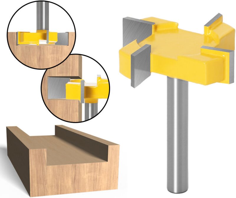 8-mm-Schaft-Hobelfräser, Abflachungsfräser, Plattenfräser, Holzfräser, T-förmiger Fräser, für die Oberflächenbearbeitung